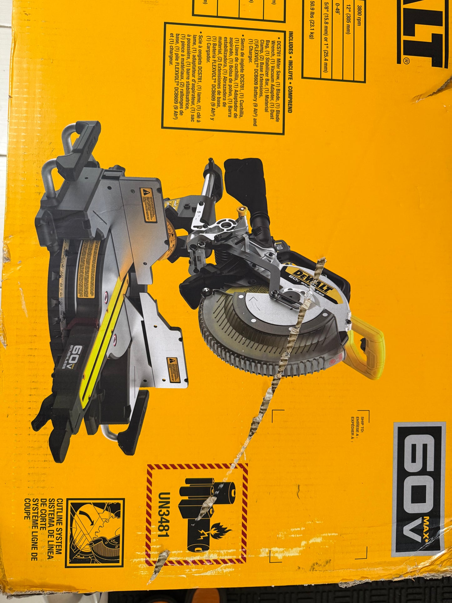 Dewalt 60V Miter Saw 12" - Tool only