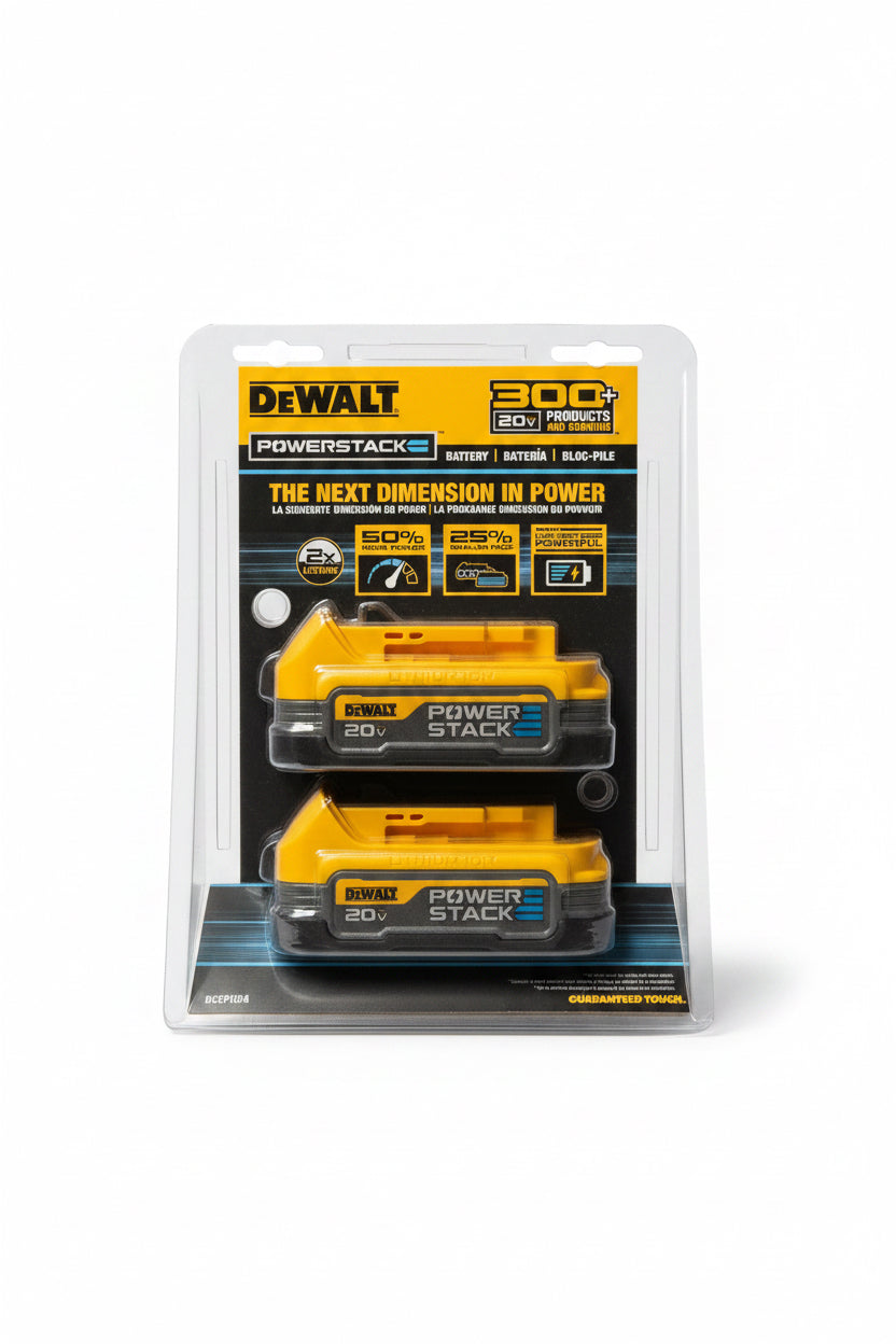 New DeWalt 20V MAX XR POWERSTACK DCBP034-2 1.7 Ah Lithium-Ion Compact Battery 2 pc