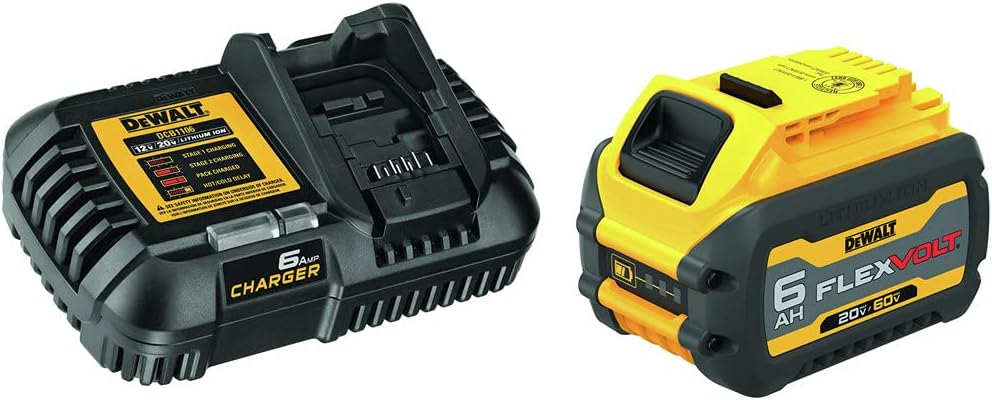 Open Box - DEWALT FLEXVOLT 20V/60V MAX Battery and Charger Starter Kit, Lithium Ion (DCB606C)