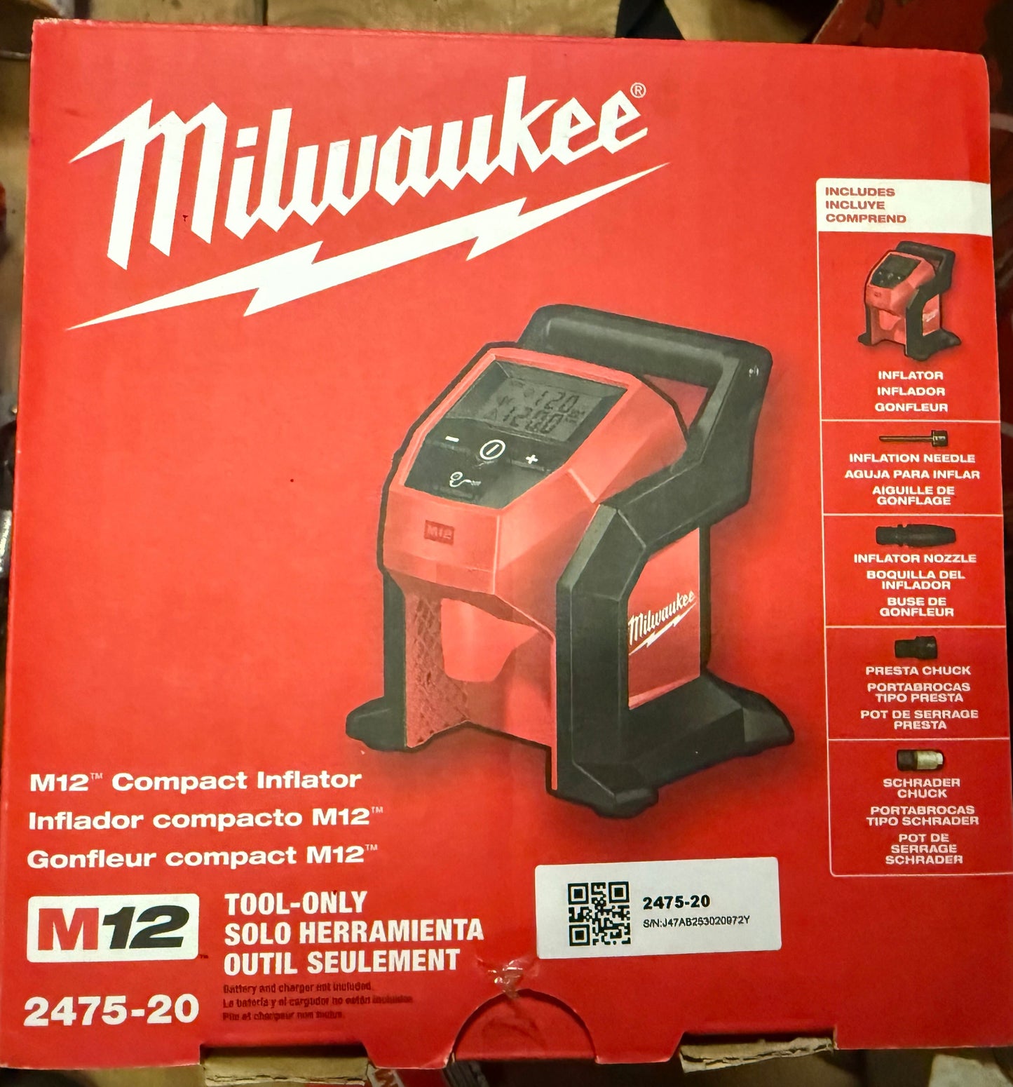 New M12 Milwaukee Inflator - tool only (2475-20)