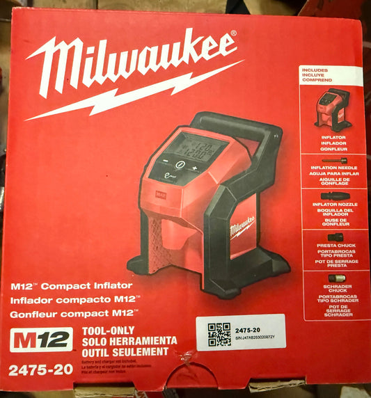 New M12 Milwaukee Inflator - tool only (2475-20)