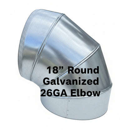 18" round Galvanized Elbow Snaplock (1) 26Ga Adjustable