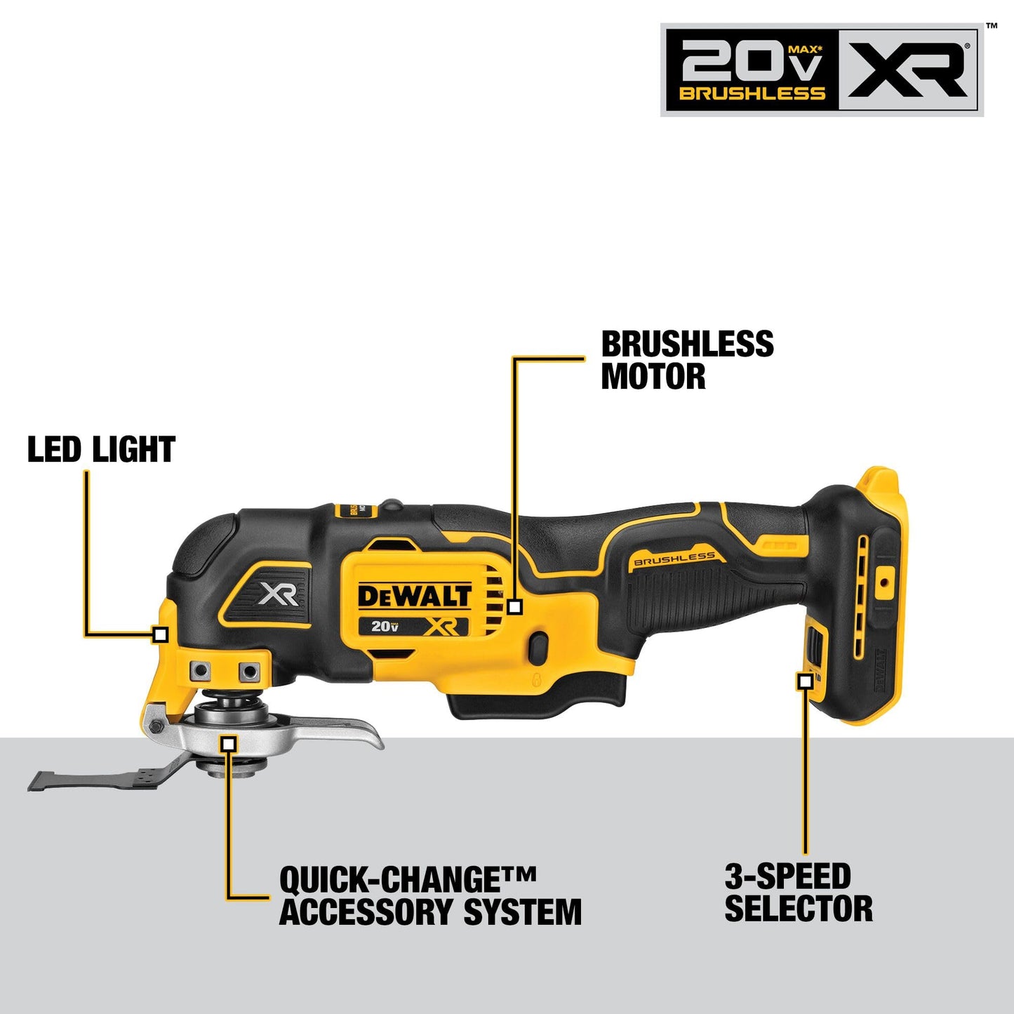 DEWALT 20V MAX 3-Tool Brushless Power Tool Set, Includes 1/2 Cordless Drill,1/4 Impact Driver, Oscillating Tool, 3 Batteries and a Charger, Extended Runtime, Lightweight (DCK360D3)
