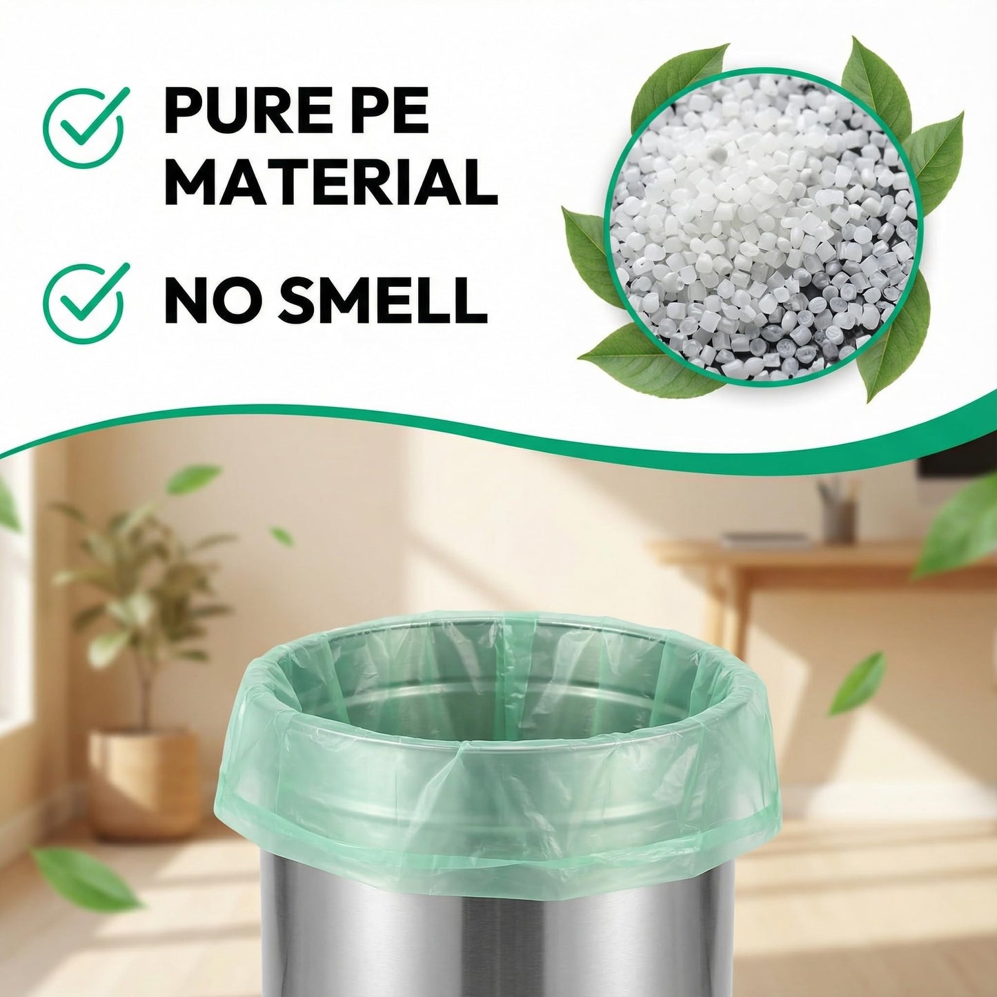 Small Trash Bags 1.2 Gallon: YHEEL Bathroom Trash Bags Unscented Small Garbage Bags Strong Leak-Proof Trash Liners for Office Bedroom - 150 Counts