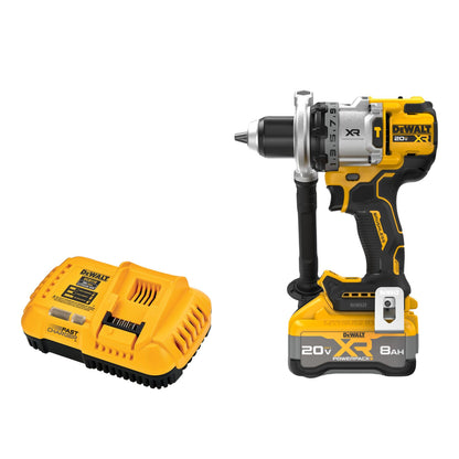 DEWALT 20V MAX XR 1/2 Inch Cordless Hammer Drill Kit with 8AH Battery and Charger (DCD1007WW1)