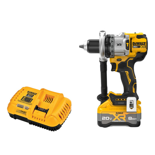 DEWALT 20V MAX XR 1/2 Inch Cordless Hammer Drill Kit with 8AH Battery and Charger (DCD1007WW1)