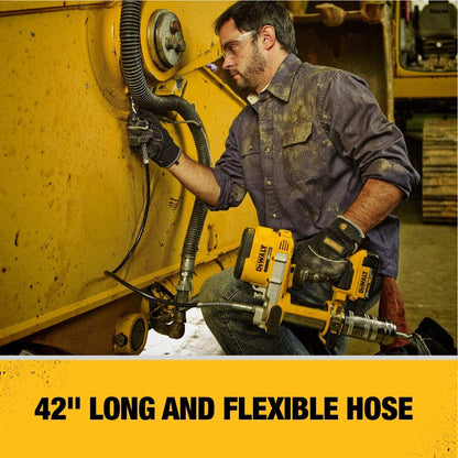 DEWALT Grease Gun Kit 20V MAX with 4.0Ah Battery and Charger, Cordless Grease Gun, LED Light, 42” Hose, 10,000 PSI, Variable Speed Triggers (DCGG571M1)