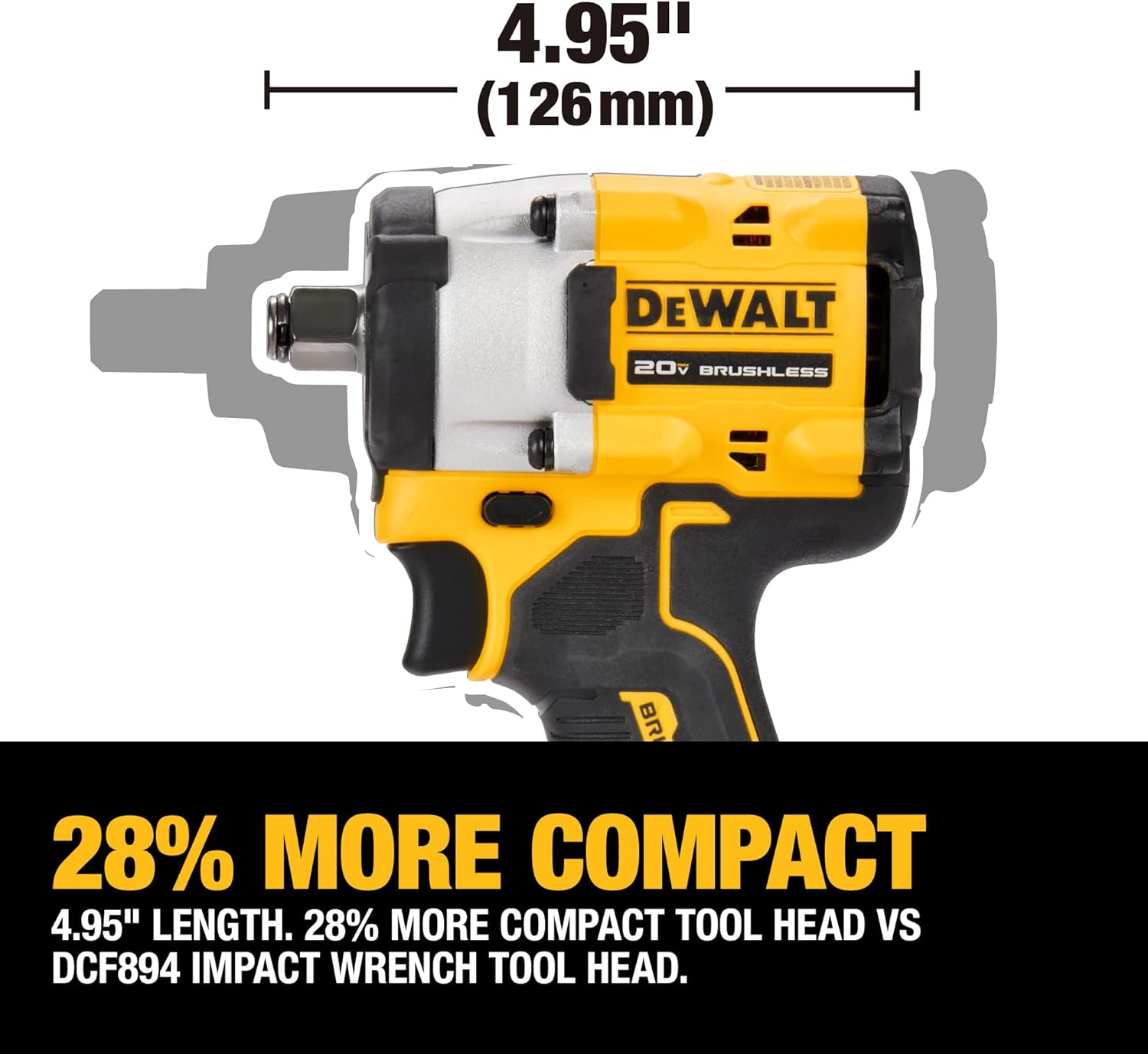 DEWALT ATOMIC 20V MAX* 1/2 in. Impact Wrench with Hog Ring Anvil (Tool Only) (DCF921B)