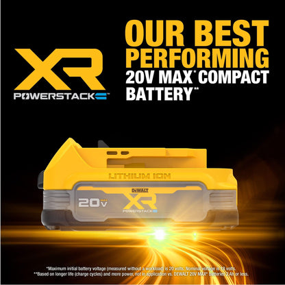 DEWALT 20V MAX POWERSTACK Lithium Ion Battery 2 Pack (DCBP034-2)