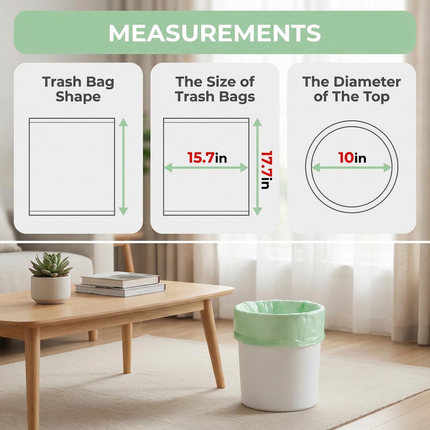 Small Trash Bags 1.2 Gallon: YHEEL Bathroom Trash Bags Unscented Small Garbage Bags Strong Leak-Proof Trash Liners for Office Bedroom - 150 Counts