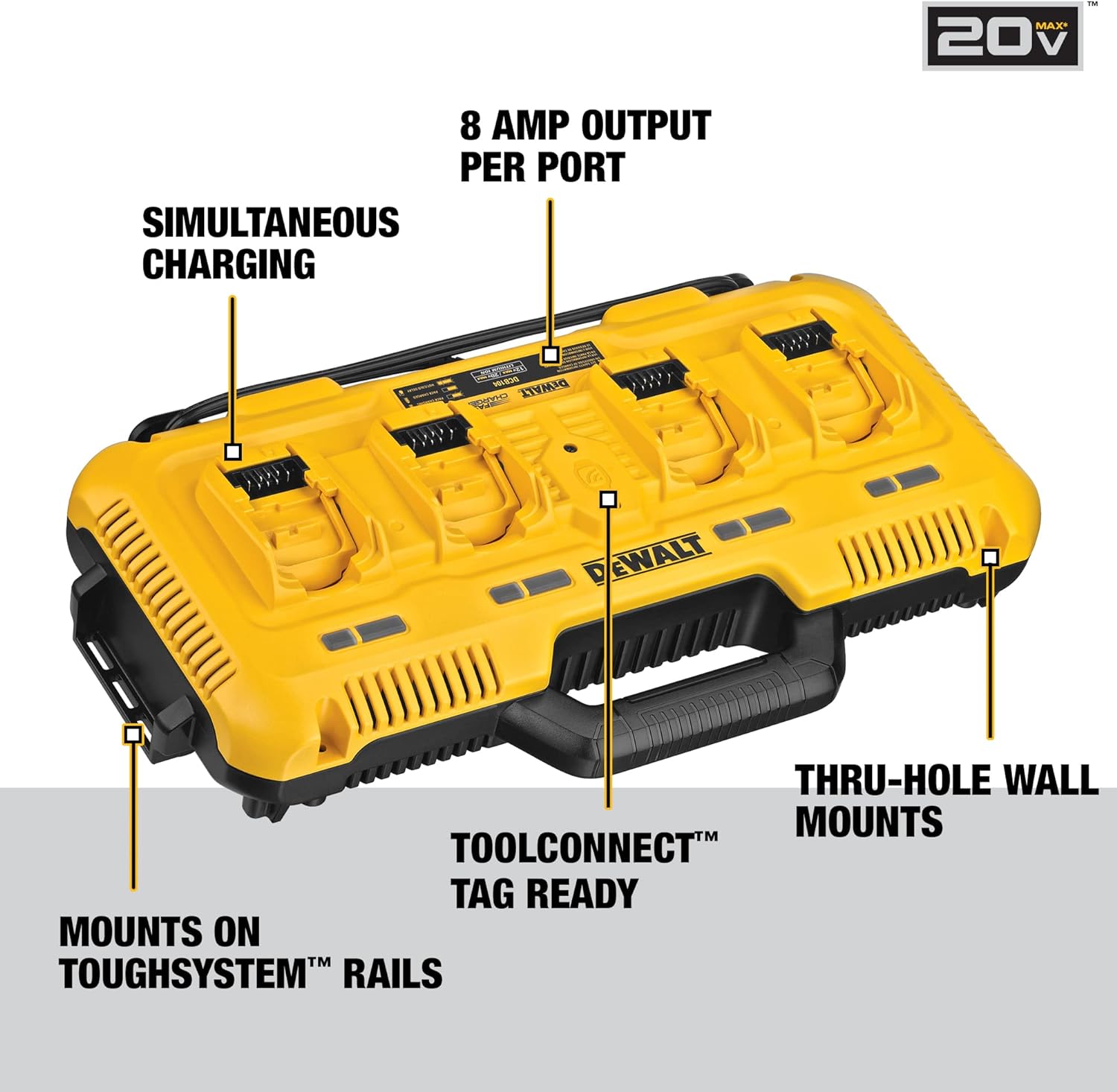 Open Box Dewalt DCB104D4 12V/20V/60V MAX Battery and 4-Port Charger