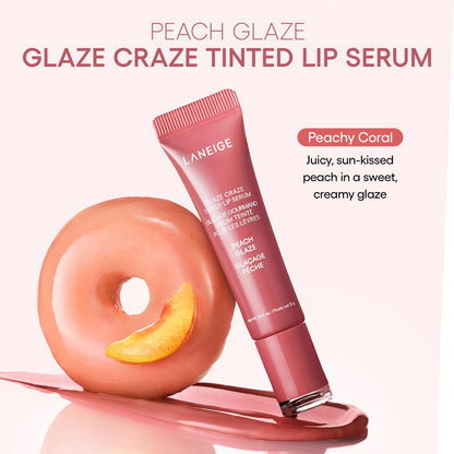 LANEIGE Blurred Skin & Glowy Lips Set | Laneige Neo Blurring Powder & Glaze Craze Tinted Lip Serum | K-Beauty Duo for Shine-Free Skin & Glassy Lips