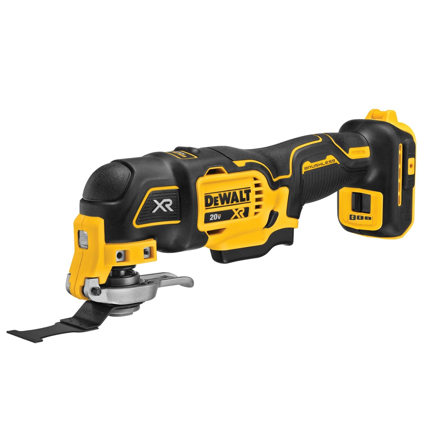 DEWALT 20V MAX XR Oscillating Multi-Tool Cordless, Variable Speed Brushless Motor Multitool with LED Light, Extended Runtime, Includes Two Wood Cutting Blades, Tool Only (DCS356B)