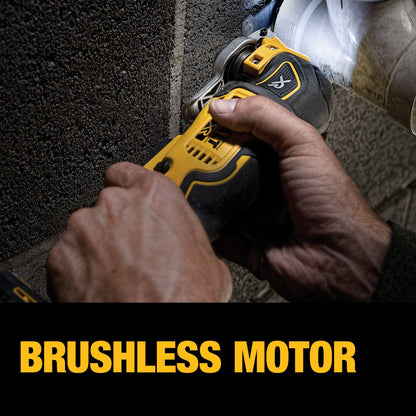 DEWALT 20V MAX XR Oscillating Tool Kit with Blades, 3 Speed Cordless Brushless Multitool, Up to 20,000 OPM, LED Light, Battery and Charger Included (DCS356C1)