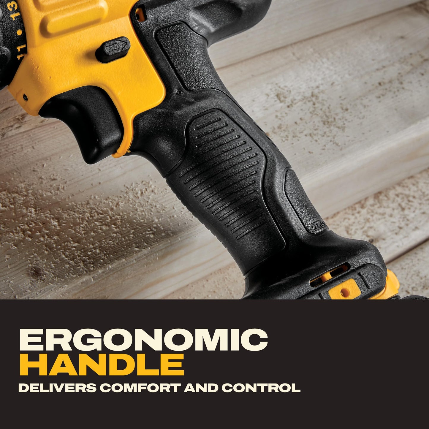 DEWALT 20V Max Cordless Drill Driver Set, 2 Speed, High Performance Motor, Includes 2 XR 1.3Ah Li-Ion Batteries, Charger and Contractor Bag (DCD771C2)