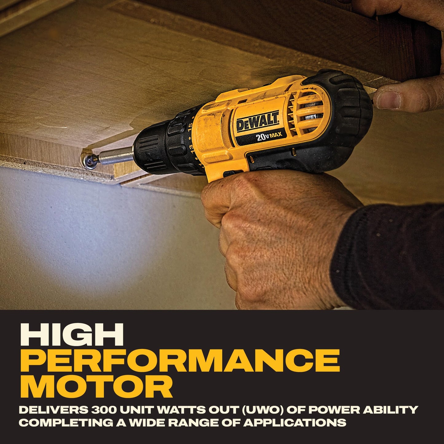 DEWALT 20V Max Cordless Drill Driver Set, 2 Speed, High Performance Motor, Includes 2 XR 1.3Ah Li-Ion Batteries, Charger and Contractor Bag (DCD771C2)