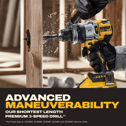 DEWALT 20V MAX XR 1/2 Inch Cordless Hammer Drill Kit with 8AH Battery and Charger (DCD1007WW1)