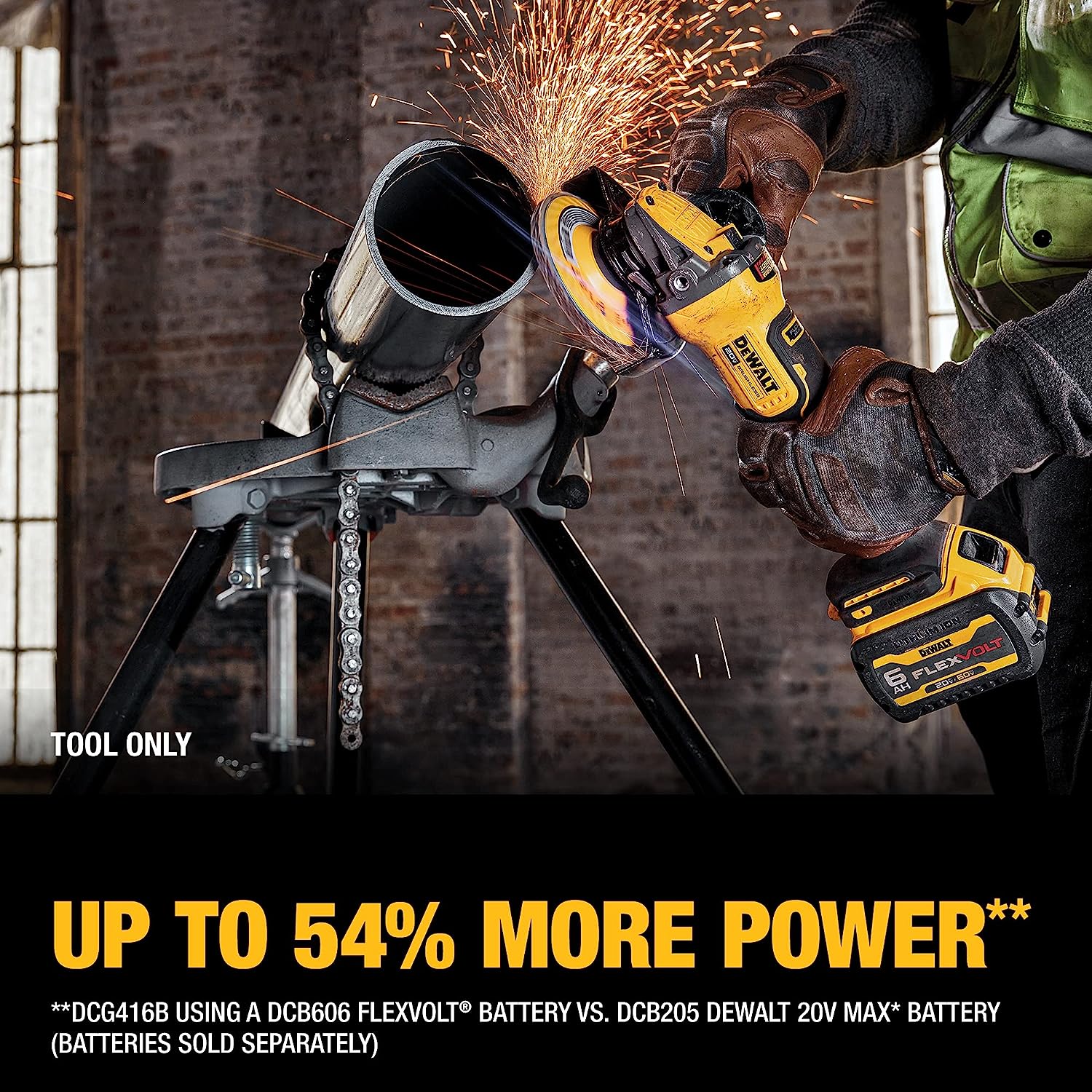 DEWALT FLEXVOLT ADVANTAGE 20V MAX* Angle Grinder, Paddle Switch, 4-1/2-Inch to 5-Inch, Tool Only (DCG416B)