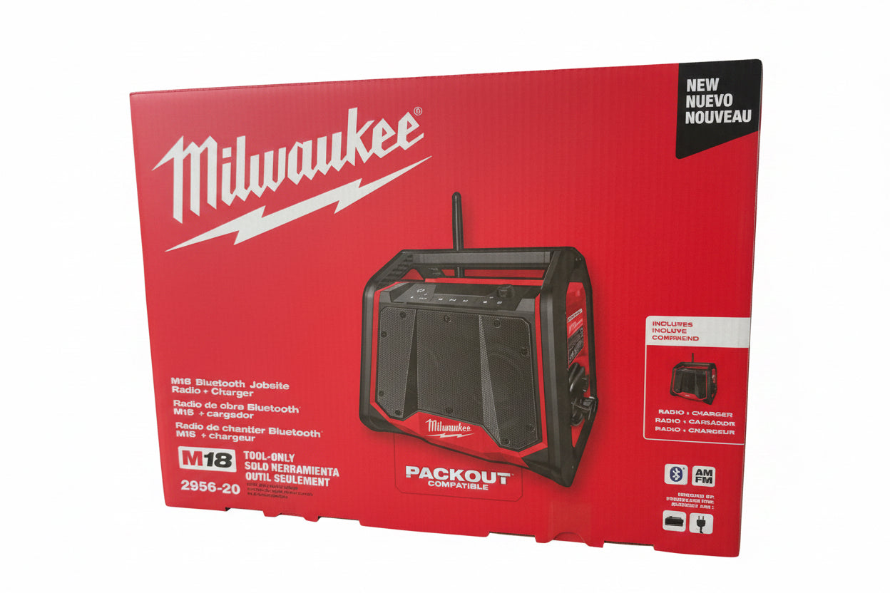 New Milwaukee 2956-20 M18 18V Bluetooth Jobsite Radio/Charger - Bare Tool
