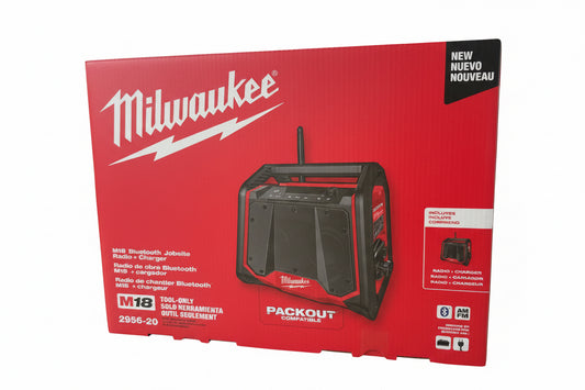 New Milwaukee 2956-20 M18 18V Bluetooth Jobsite Radio/Charger - Bare Tool