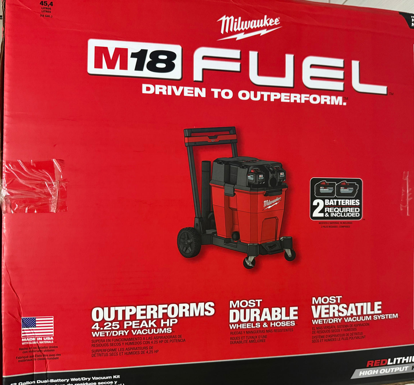 New M18 FUEL™ 12 Gallon Dual-Battery Wet/Dry Vacuum Tool Only