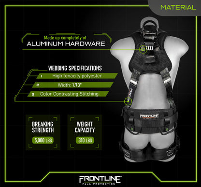 Frontline 110CTB-DC Digital Camo Full Body Harness with Aluminum Hardware and Suspension Trauma Straps M/L